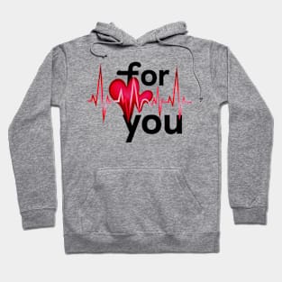 Romantic heartbeat heart lover Hoodie